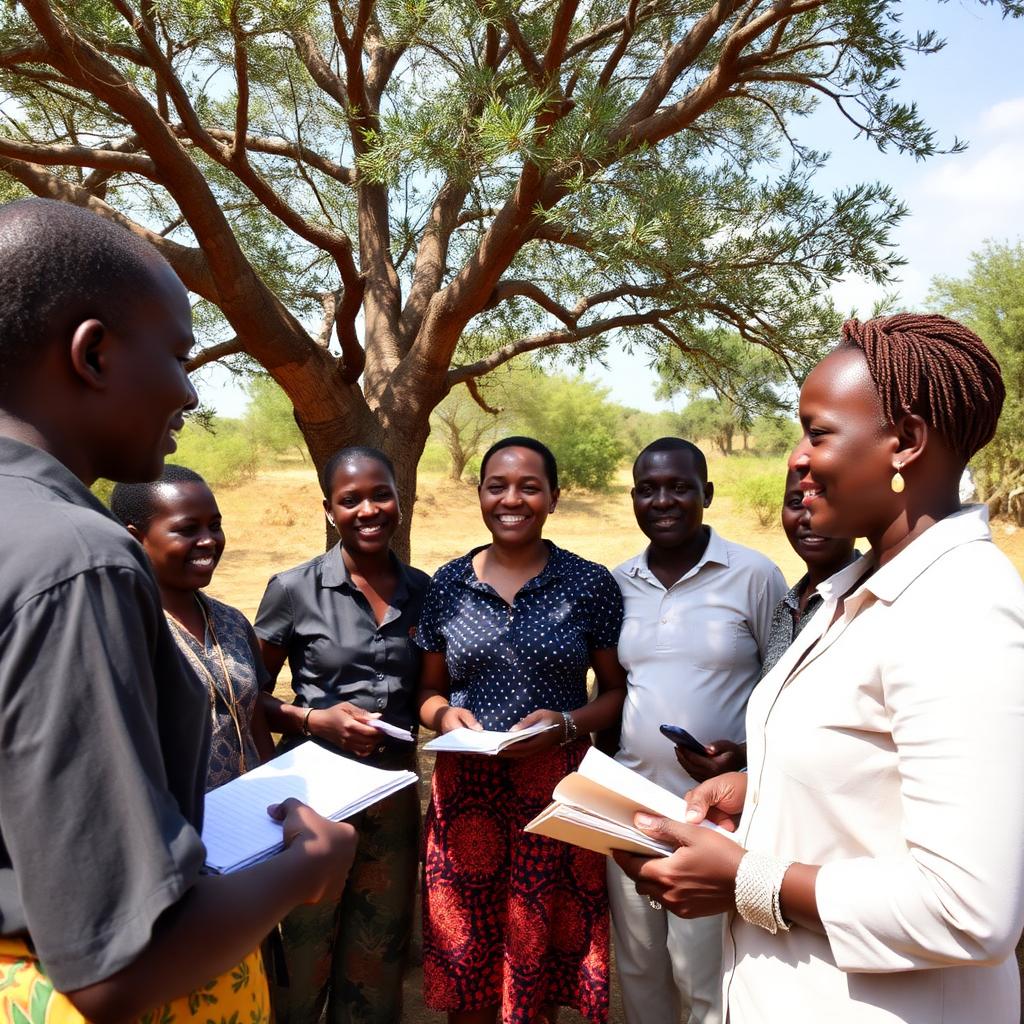 Kenyan community leaders gathered for a team development training session