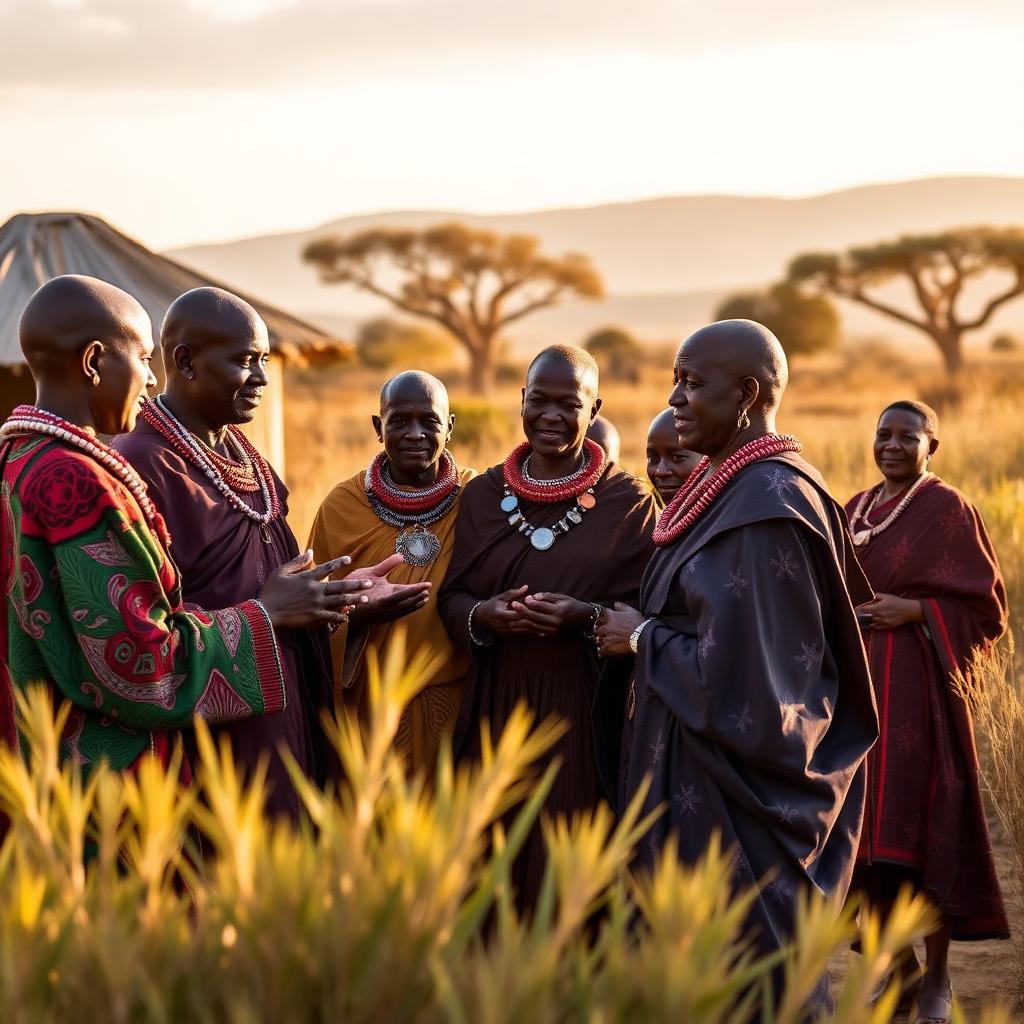 Maasai hosts welcoming guests at a cultural centre in Kenya