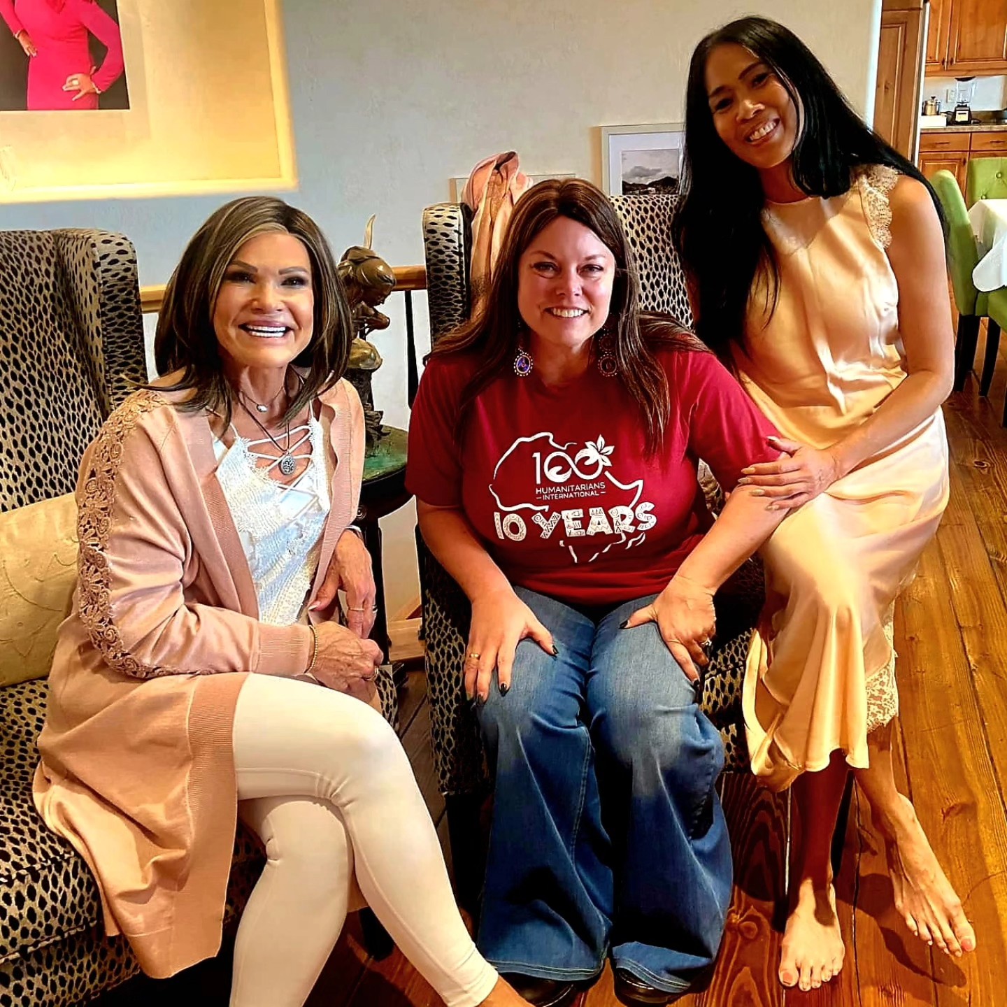 Mary Crafts, Heidi Sherwin, and Pualei Lynn celebrating 10 years of 100 Humanitarians International
